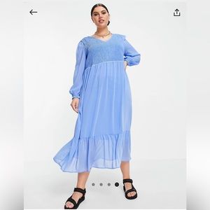 ASOS CURVE, new look curve shirred midi dress